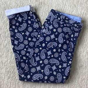 Talbots Blue and White Paisley Weekend Chino Pants